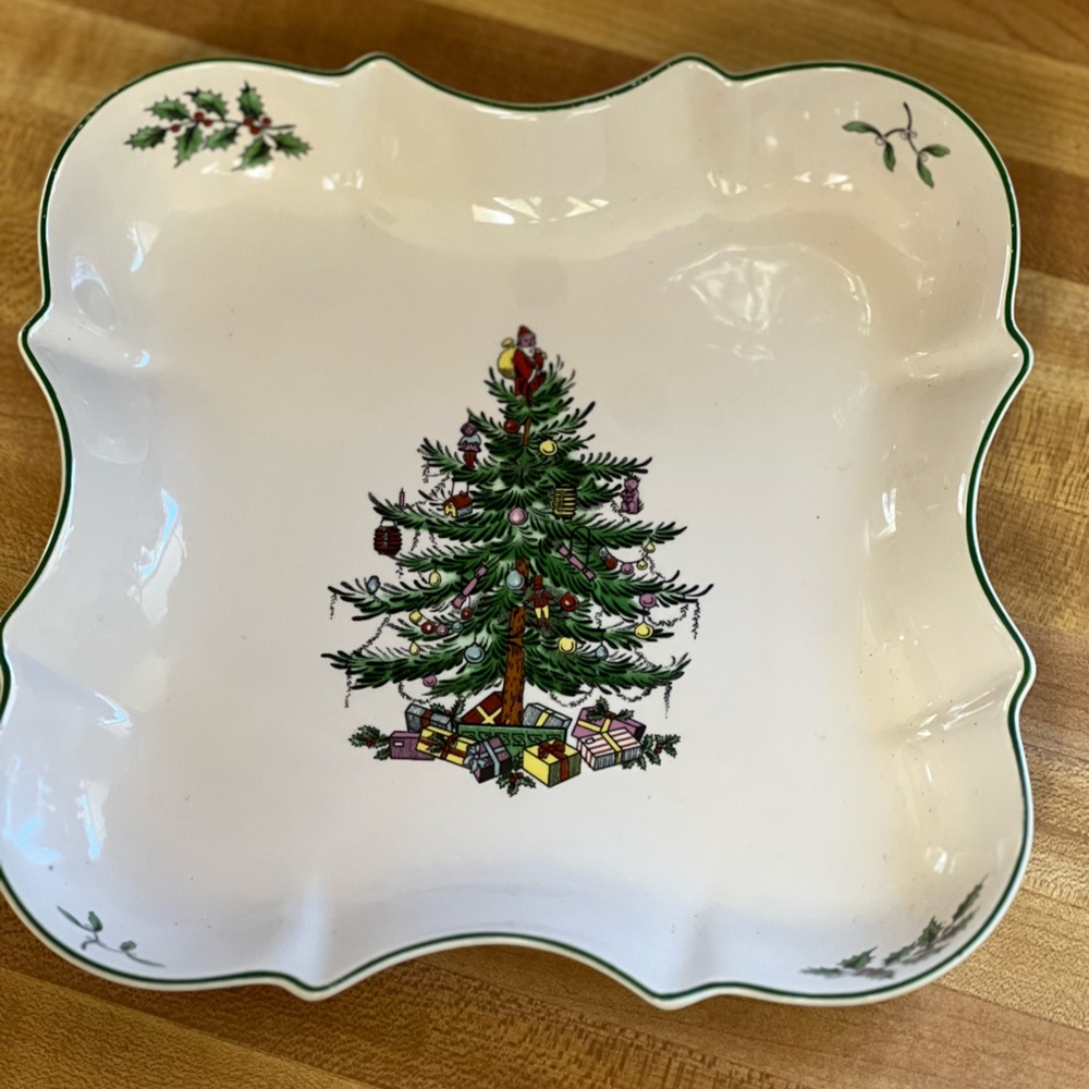 Spode White Christmas Tree Plate